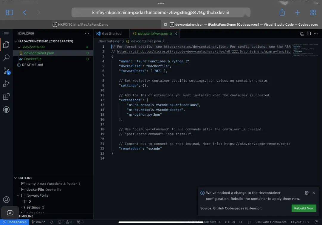 Demo丨GitHub Codespaces，云上开发完整项目