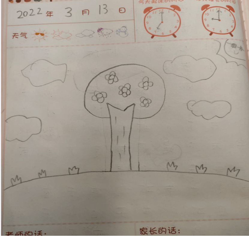 一年级植树节绘画日记图片