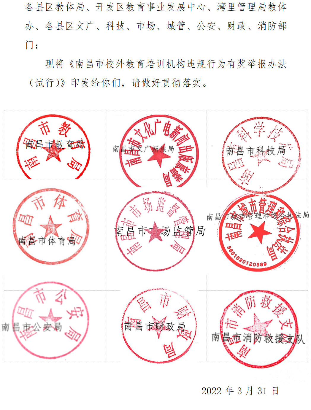 对校外培训机构南昌出了新通知