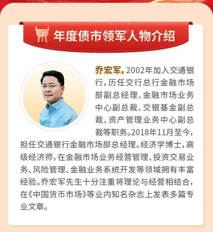 年度债市领军人物专访交通银行乔宏军