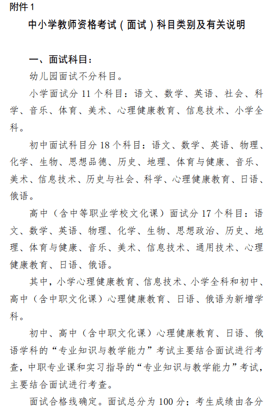 中小学教师资格考试(面试)科目代码列表4.