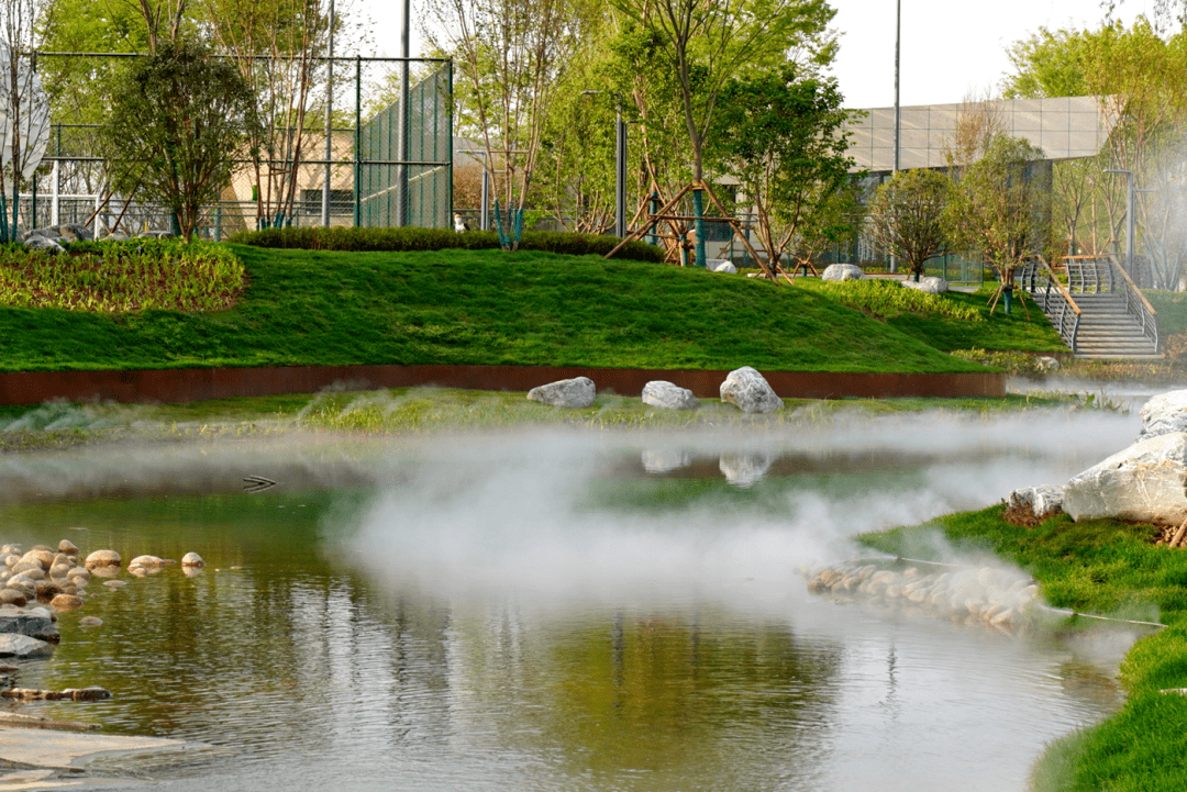 高新cid水系公园亮相超长廊道创意水景生态岛链