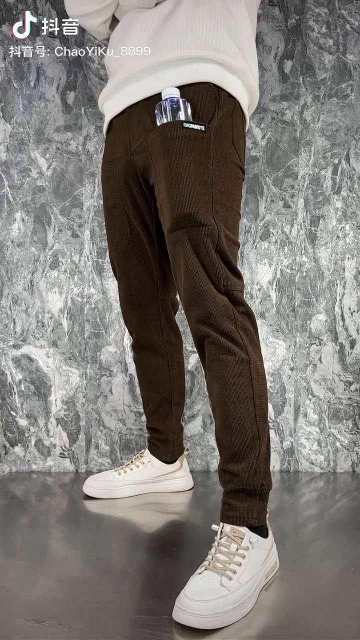 冬季加厚版9种颜色6兜设计天丝绒休闲裤咖色男士休闲裤百搭裤子男装
