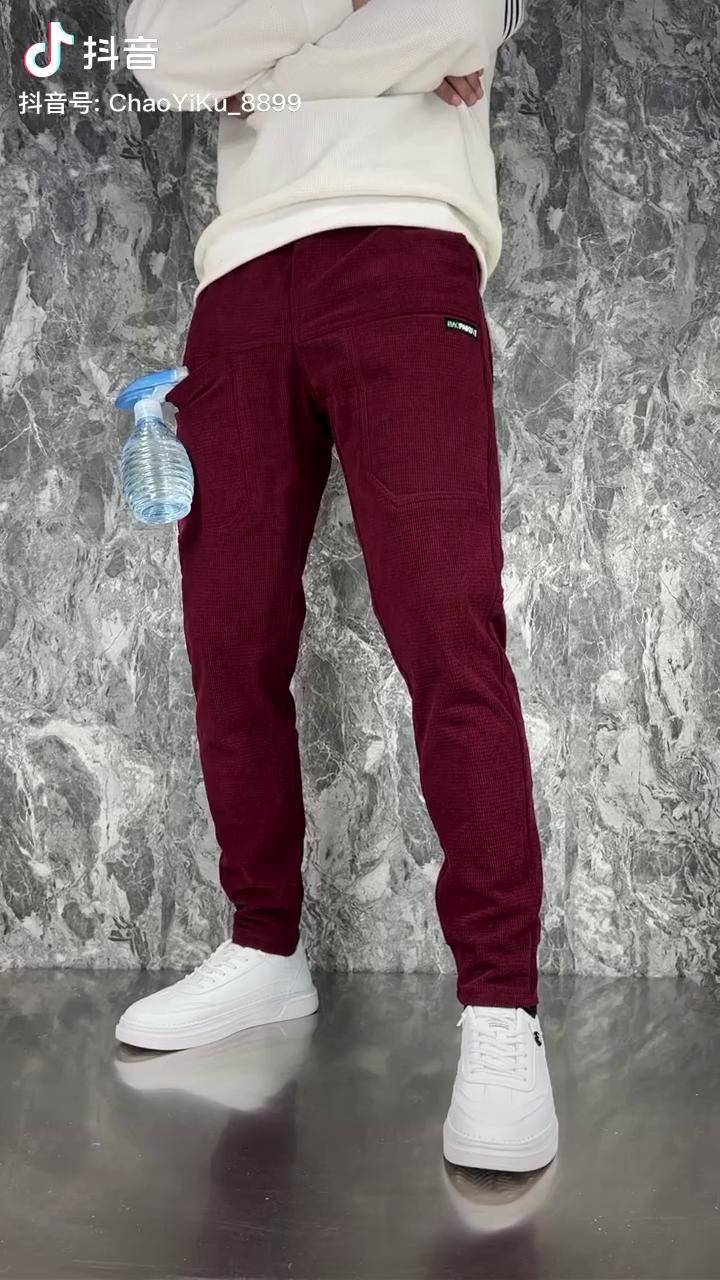 春季爆版9种颜色6兜设计天丝绒休闲裤酒红色百搭裤子男士休闲裤男装