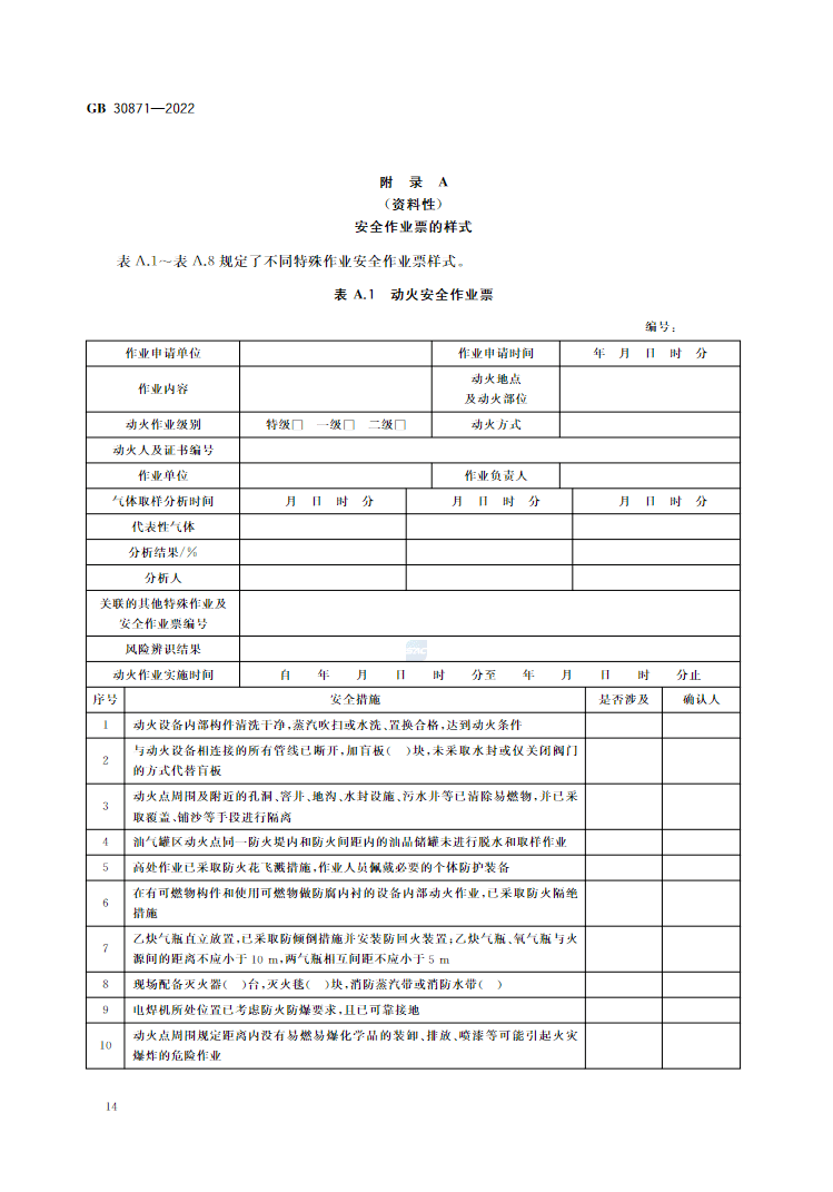 gb308712022正式发布全部强制部分动火作业需全程录像