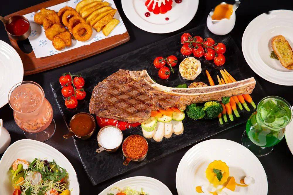 希尔顿西餐厅仅需288元享门市价1088元希尔顿西餐厅战斧牛排双人套餐