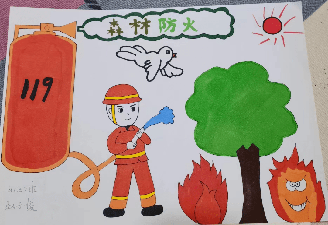 幼儿园森林防火简单图片