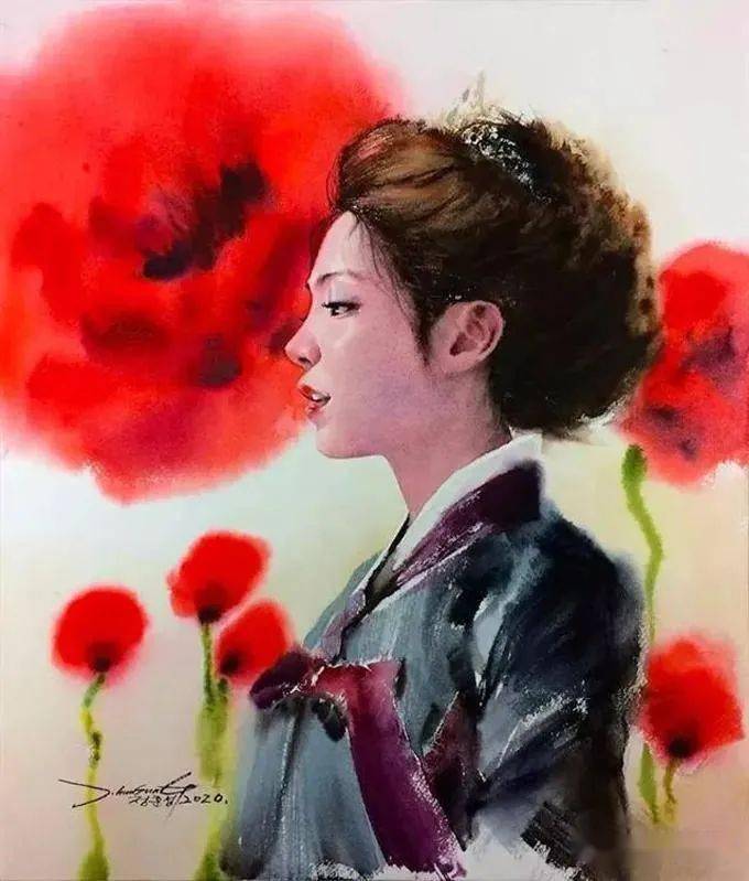 韩国画家 jung hun-sung 水彩画