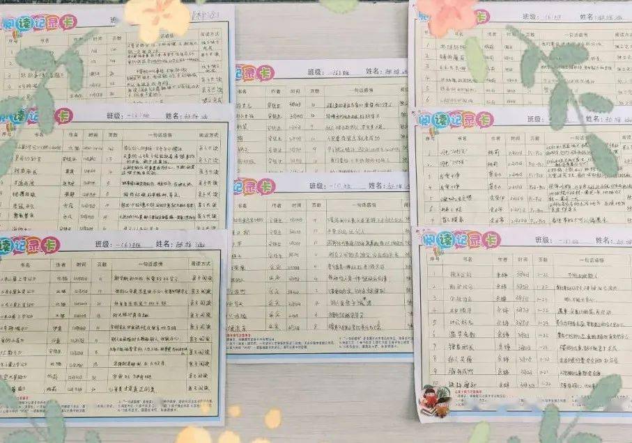 在一二年级提倡绘本阅读,填写"阅读记录卡"设立"阅读擂台赛",班级张榜