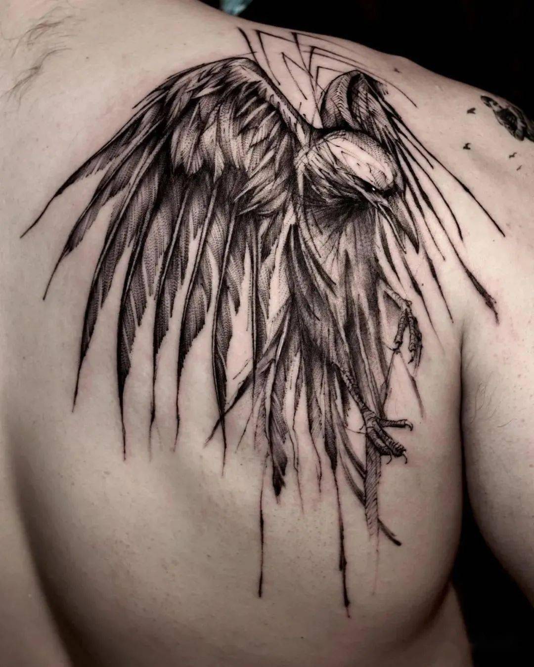 素描风格纹身图案