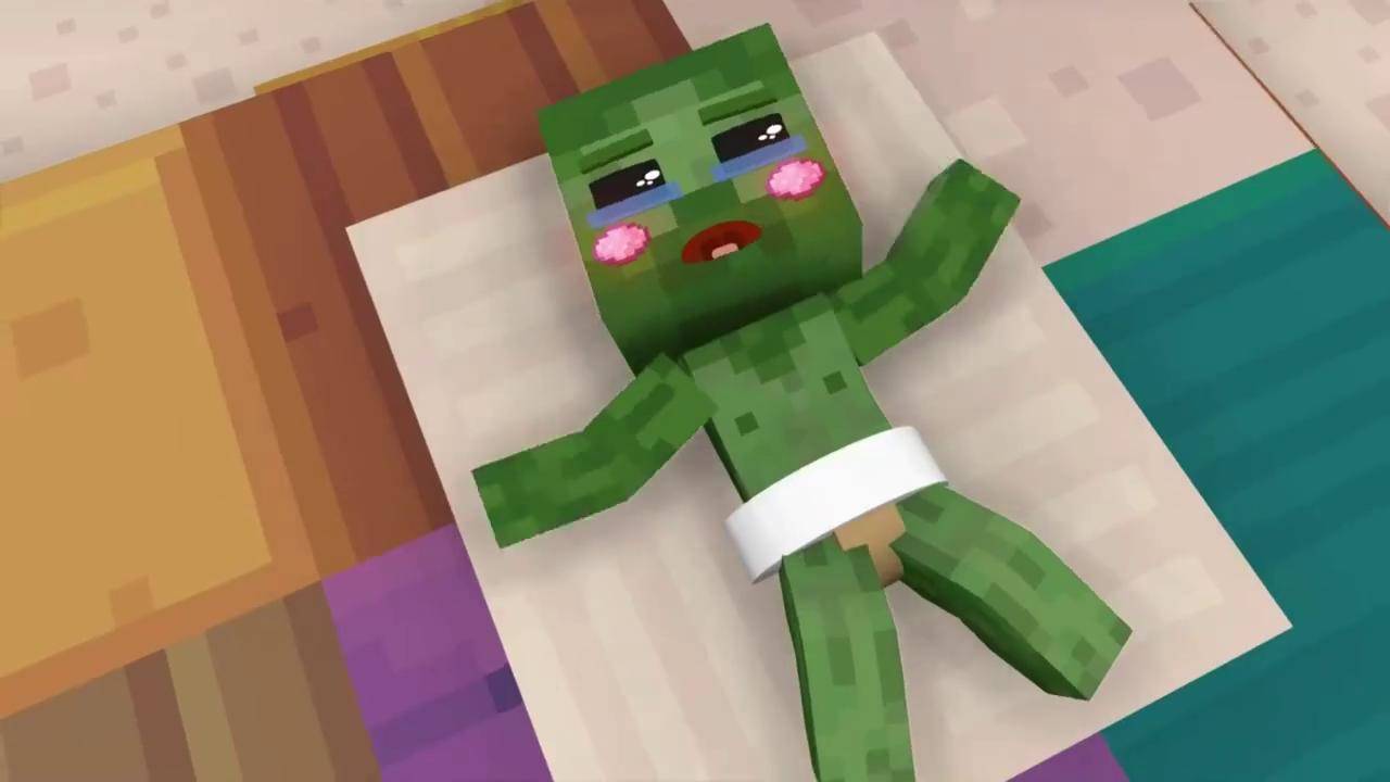 mc动画僵尸宝宝骑木马him宝宝玩滑梯