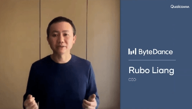 字节跳动首席执行官梁汝波在mwc大会的视频亮相图片来自《中国电子报