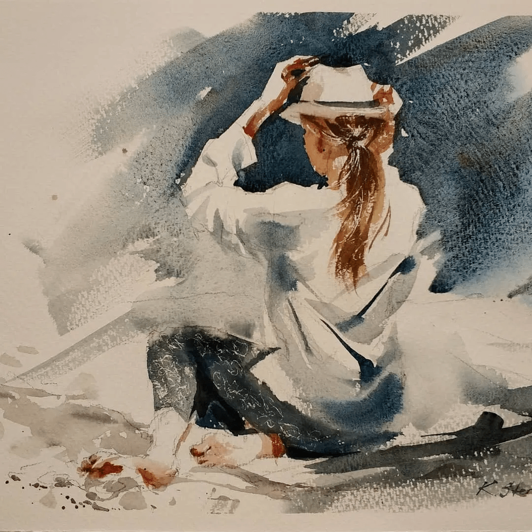 人物水彩速写,惟妙惟肖!_版权_作品_图文