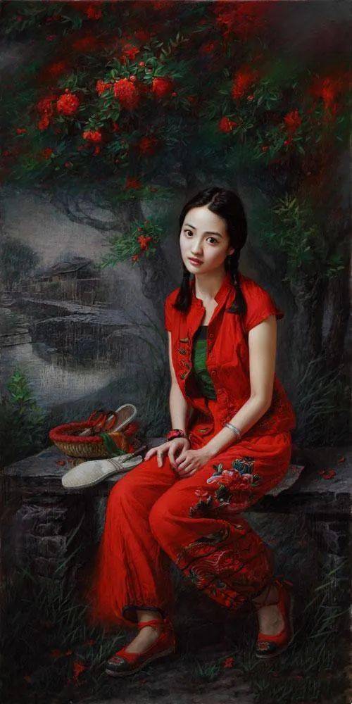 优雅恬静的美丽女子——安静笔下的唯美油画