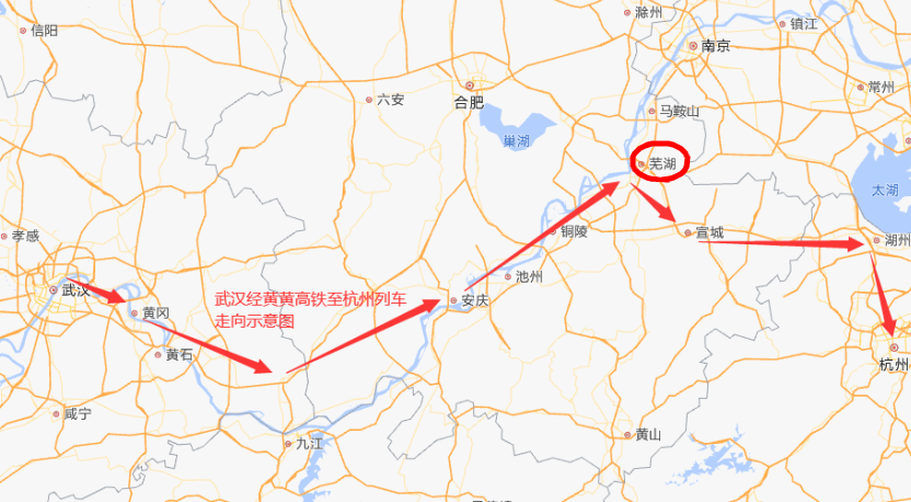 随着此次调图,即借助宁安高铁与京港高铁安九段的互联互通,芜湖到江西
