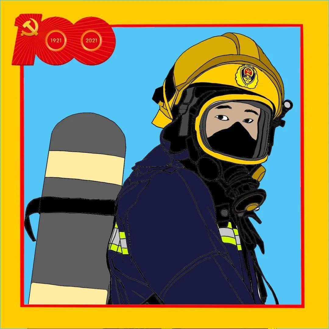 消防员常服卡通头像图片