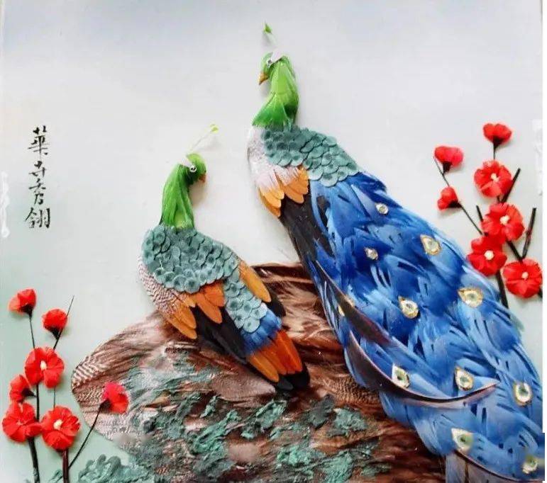 宝庆风情邵阳羽毛画一一用羽毛托起的传承技艺