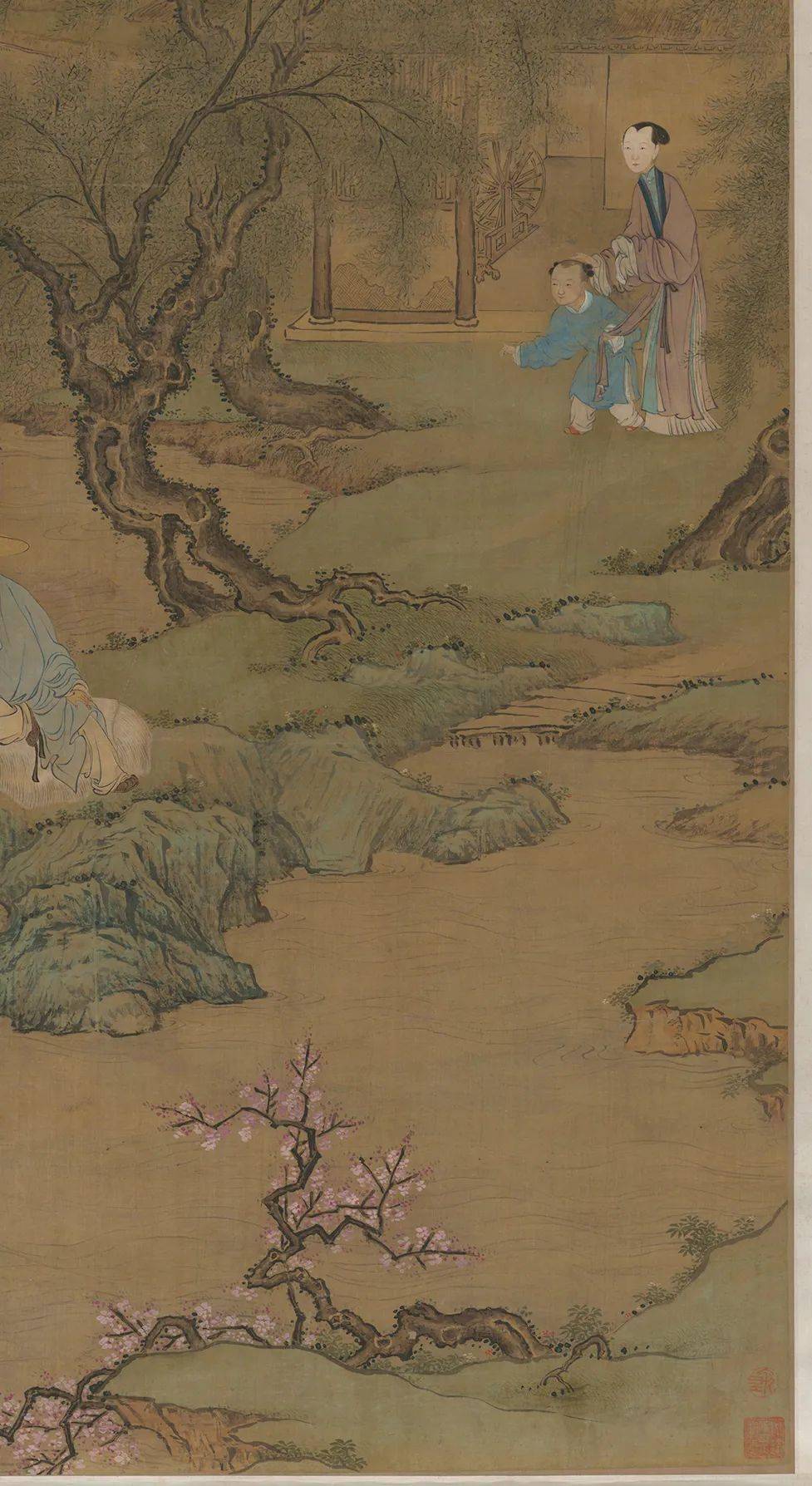 赏画禹之鼎江乡清晓图