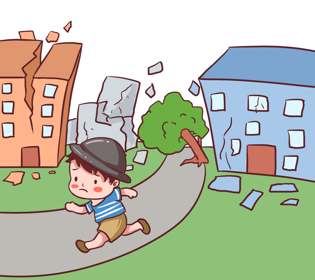 防地震卡通画图片