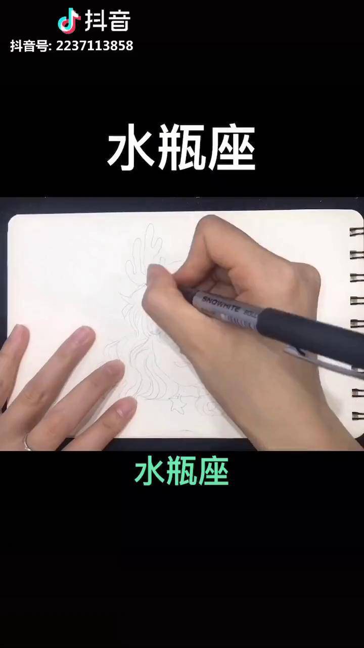 水瓶座素描图片