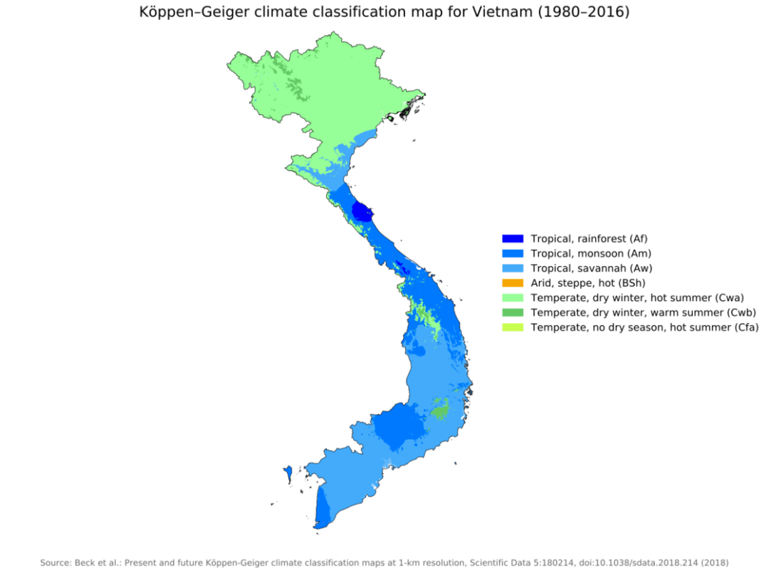 越南气候类型分布图图片