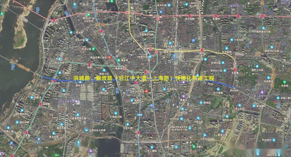 城市配套投资36亿元洪城路解放路快捷化改造工程开启