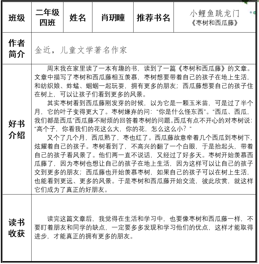 二年级枣树和西瓜藤图片