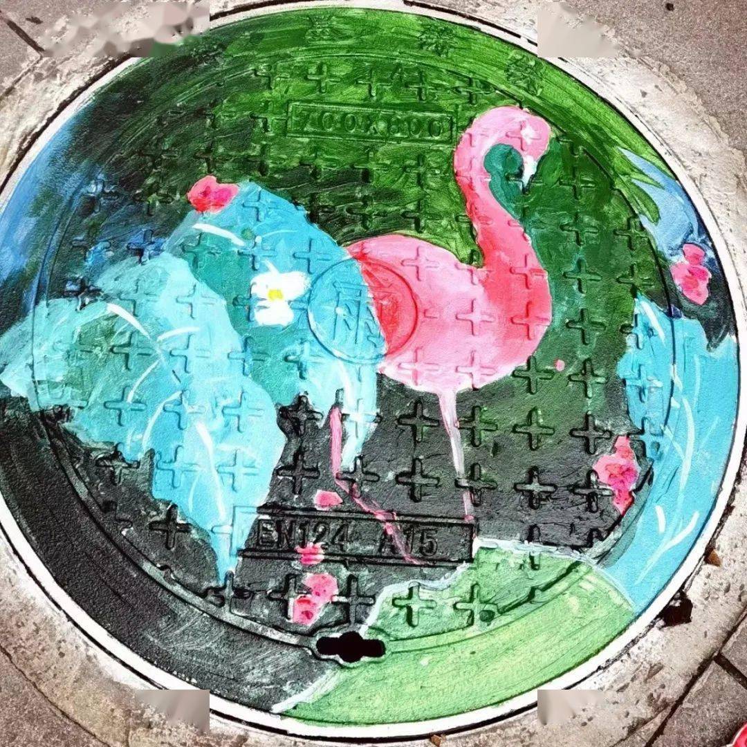 江林校区的创意井盖画萌翻啦