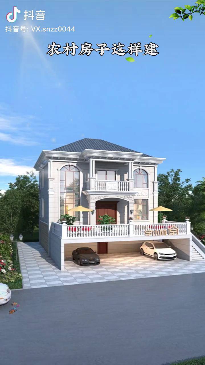 农村房子这样建底层架空带车库杂物间农村自建房别墅设计自建房设计