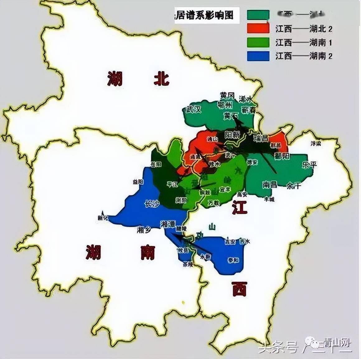 人口的大量迁徙,对方言的影响很大.与常说的"十里不同音"说法不同,湖