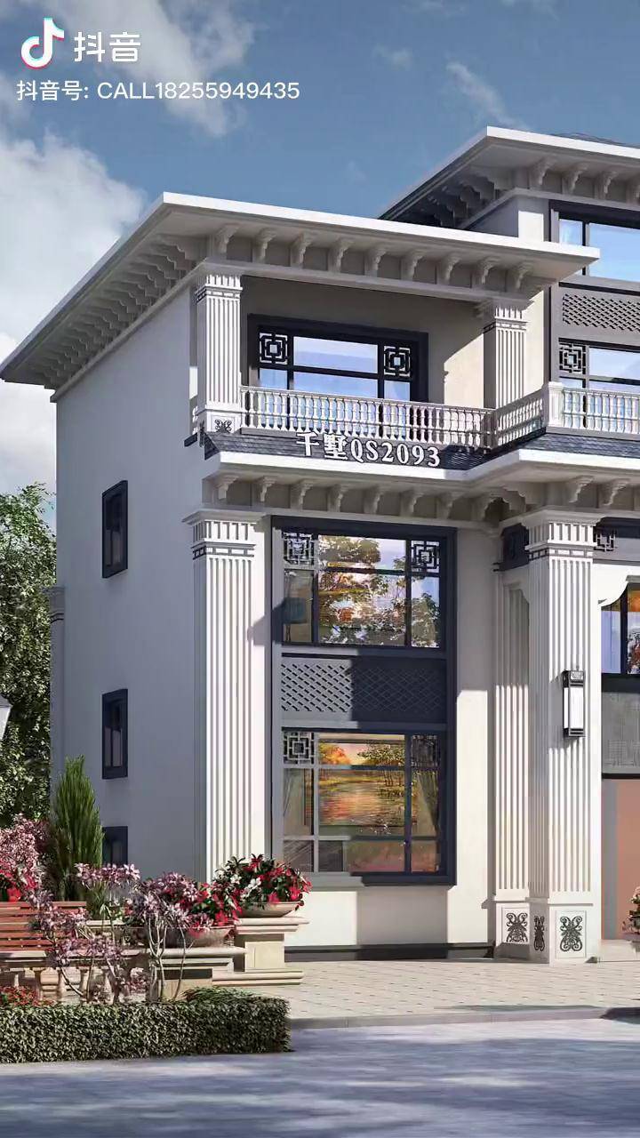 这一定是你村里人没见过的新中式自建房农村自建房别墅设计