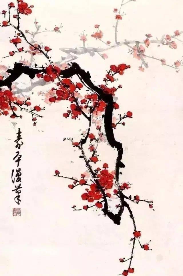 董寿平　梅花　木版画　在銘 董寿平书画作品字画收藏欣赏dsp 梅花_高仿字画网高仿字画