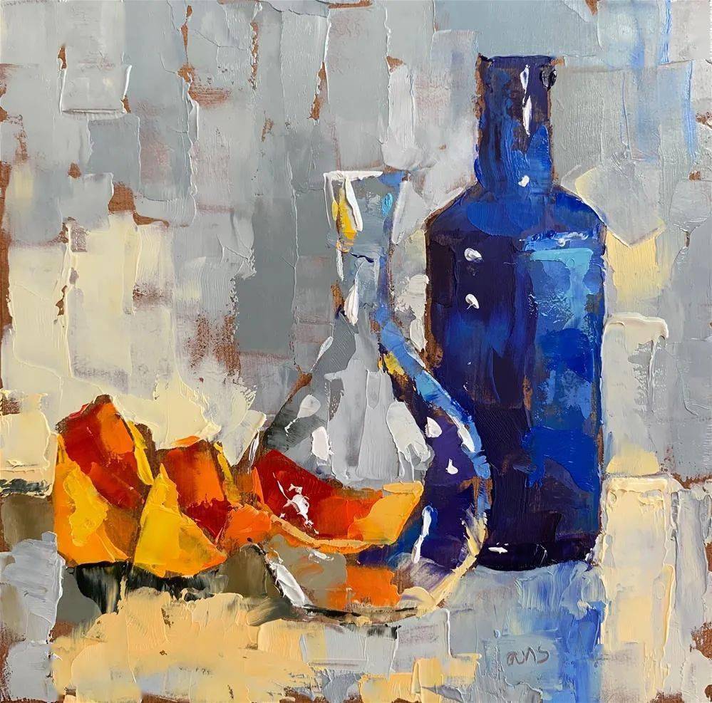 超美的色块，极具质感的静物油画_Ans_Debije_作品