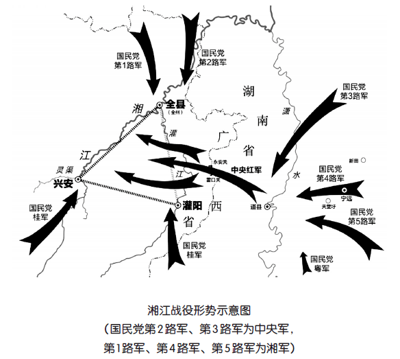 1934年11月25日至12月1日,中央红军在湘江上游广西境内的兴安县,全州