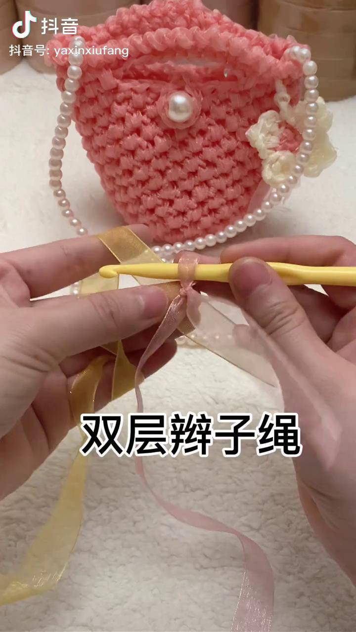 手工钩针编织 水桶包辫子绳_水桶_钩针_辫子