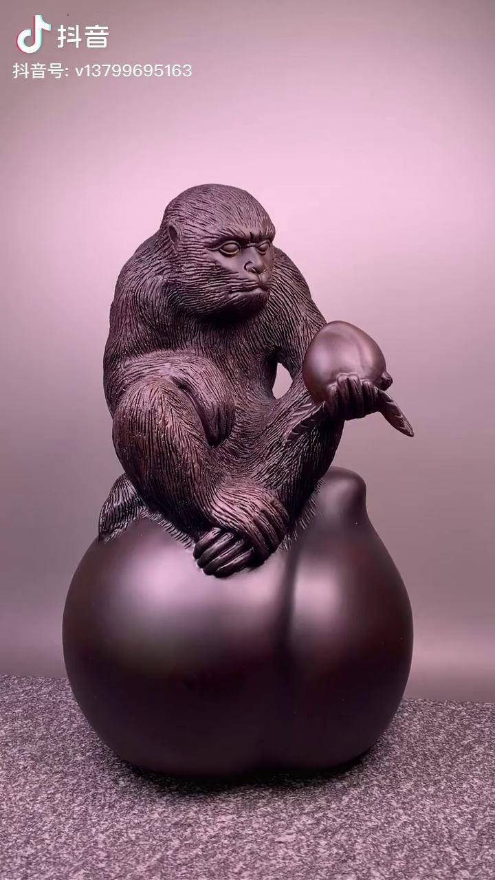 猴 金猴献寿 木雕工艺 祝寿_木雕_工艺