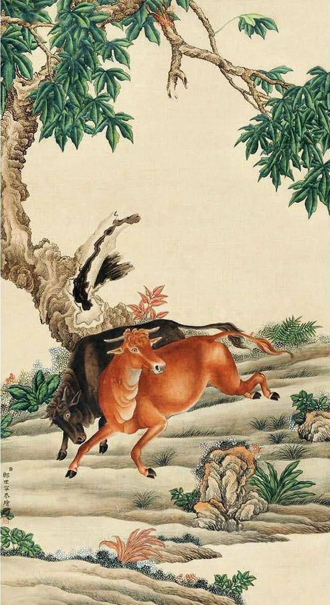 郎世宁瑞兽图富贵华美