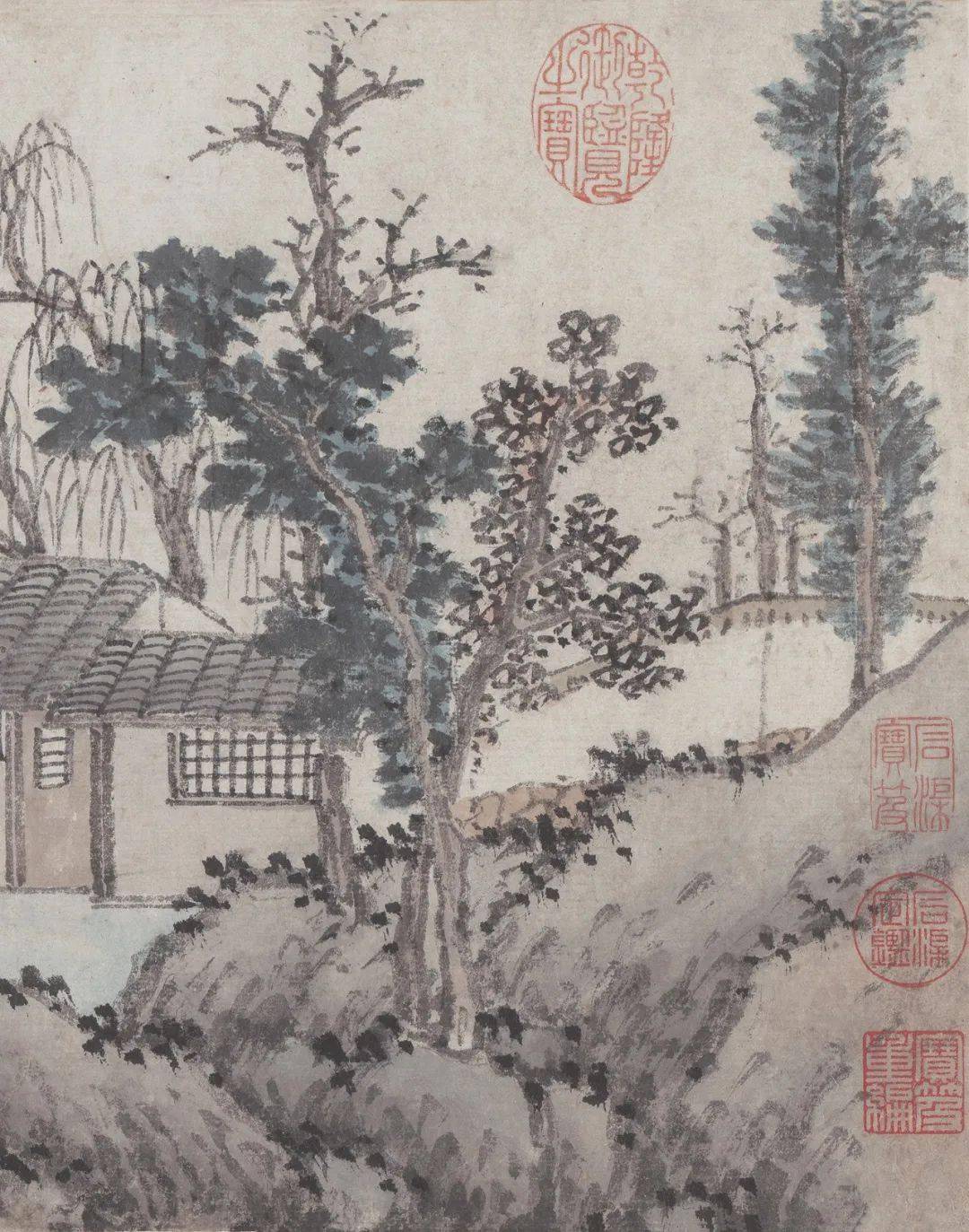 【品鉴】《青园图》_树静_沈周_树竹