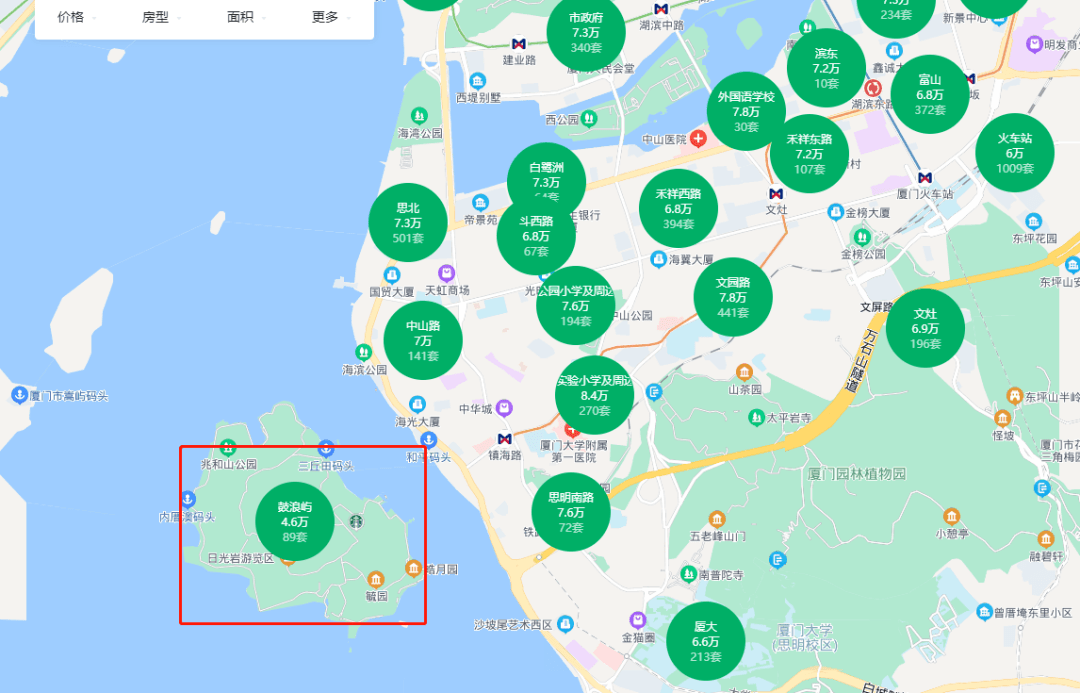 攤開廈門房價地圖,你會發現,鼓浪嶼無疑是思明又一個