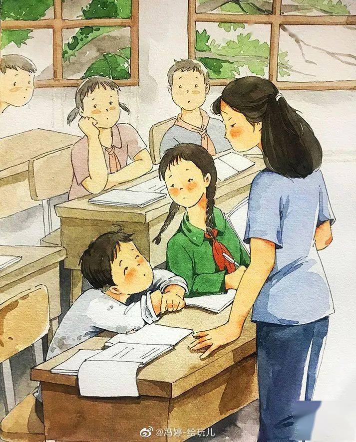 教材插图惹争议后炸出了国风水墨风童趣风等各种插画设计