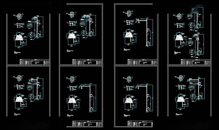 各种规格类型监控立杆大样图及智慧灯杆大样图