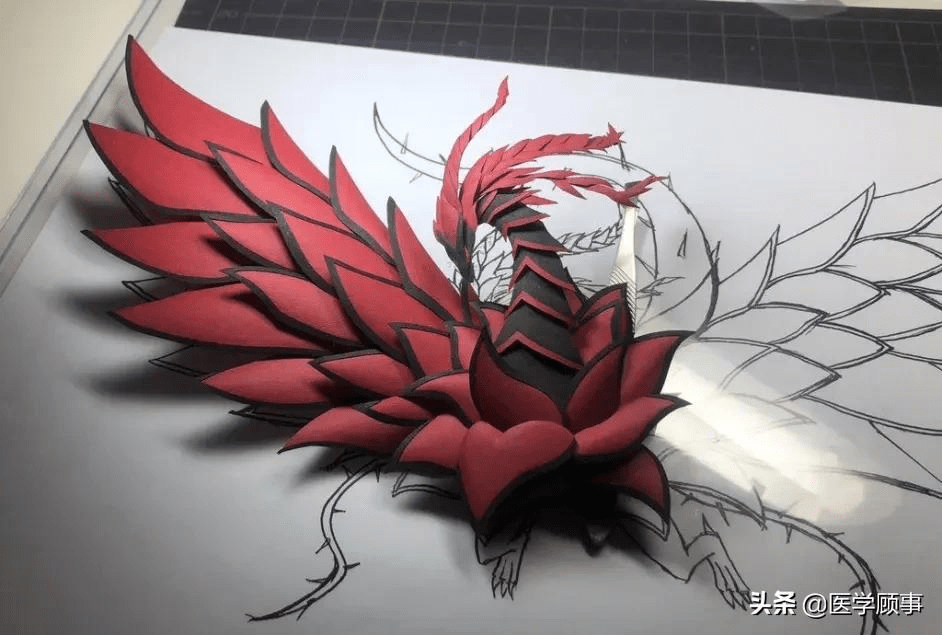 立体剪纸还原游戏王黑蔷薇龙