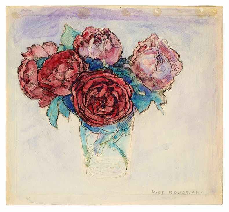 蒙德里安诞辰150周年|你从未见过的蒙德里安_玫瑰_本尼格森_花瓶