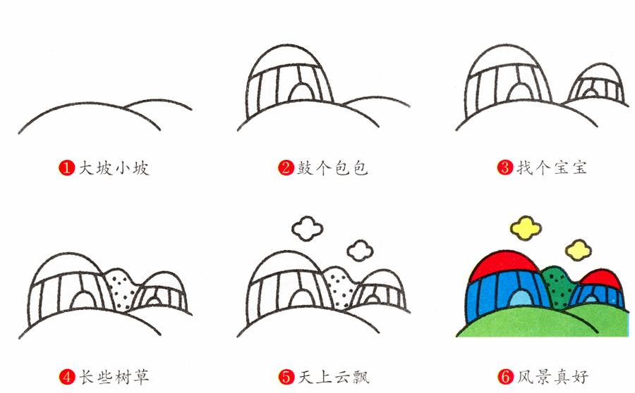 绘画幼儿园20个简笔画教程景物篇幼师必备