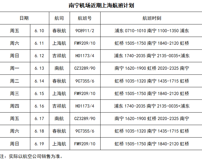 6月11日起南寧機場大巴3號線恢復運營