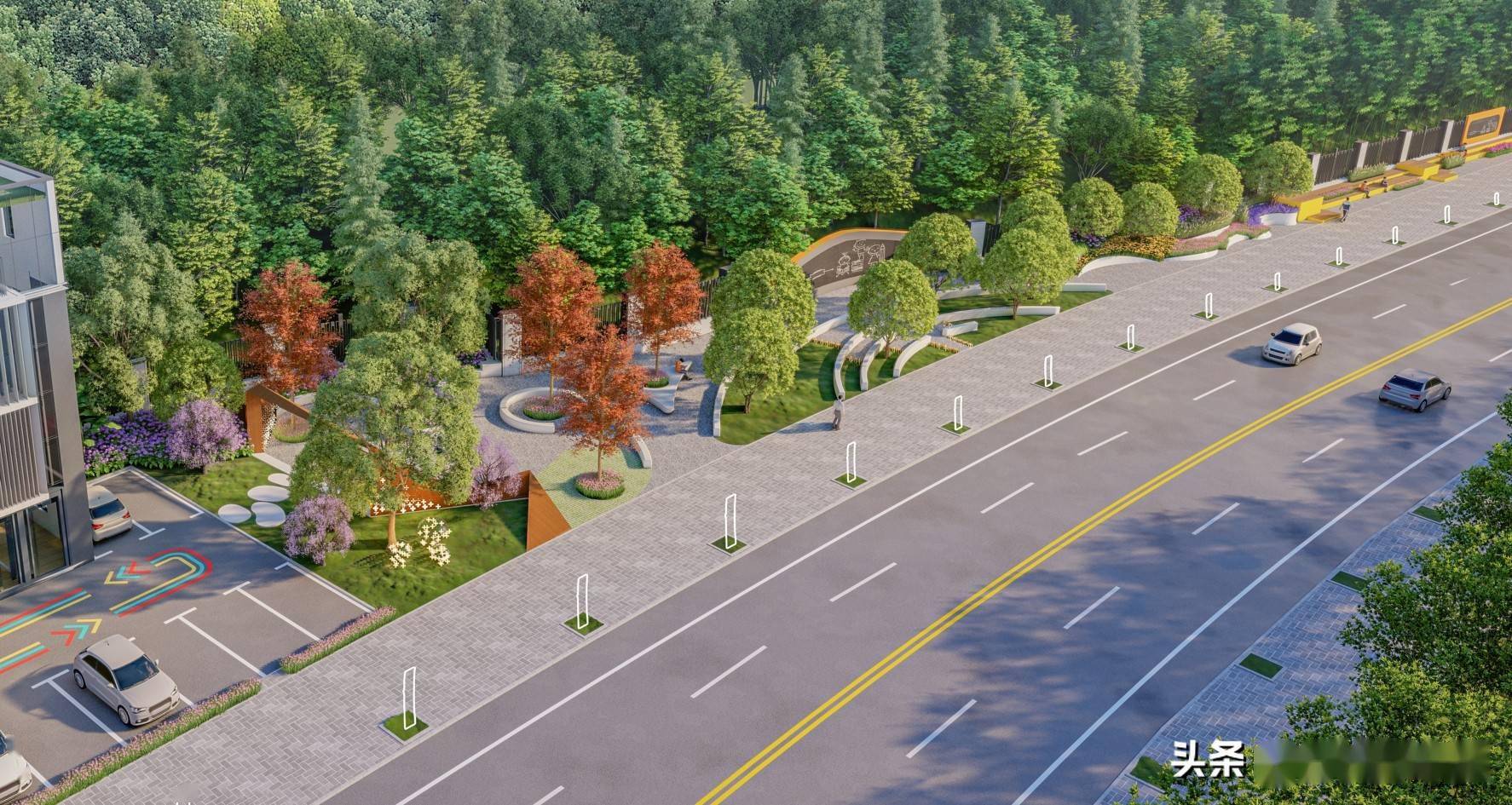 市城管执法委负责实施的市中心城区两个口袋公园——书台街街头小游园