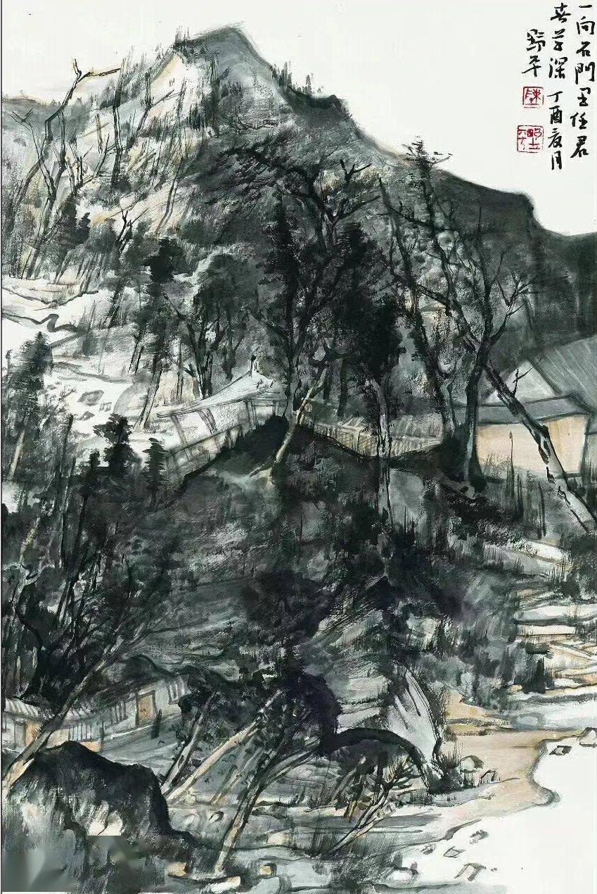 野中含雅平处见奇陈野平山水画作品