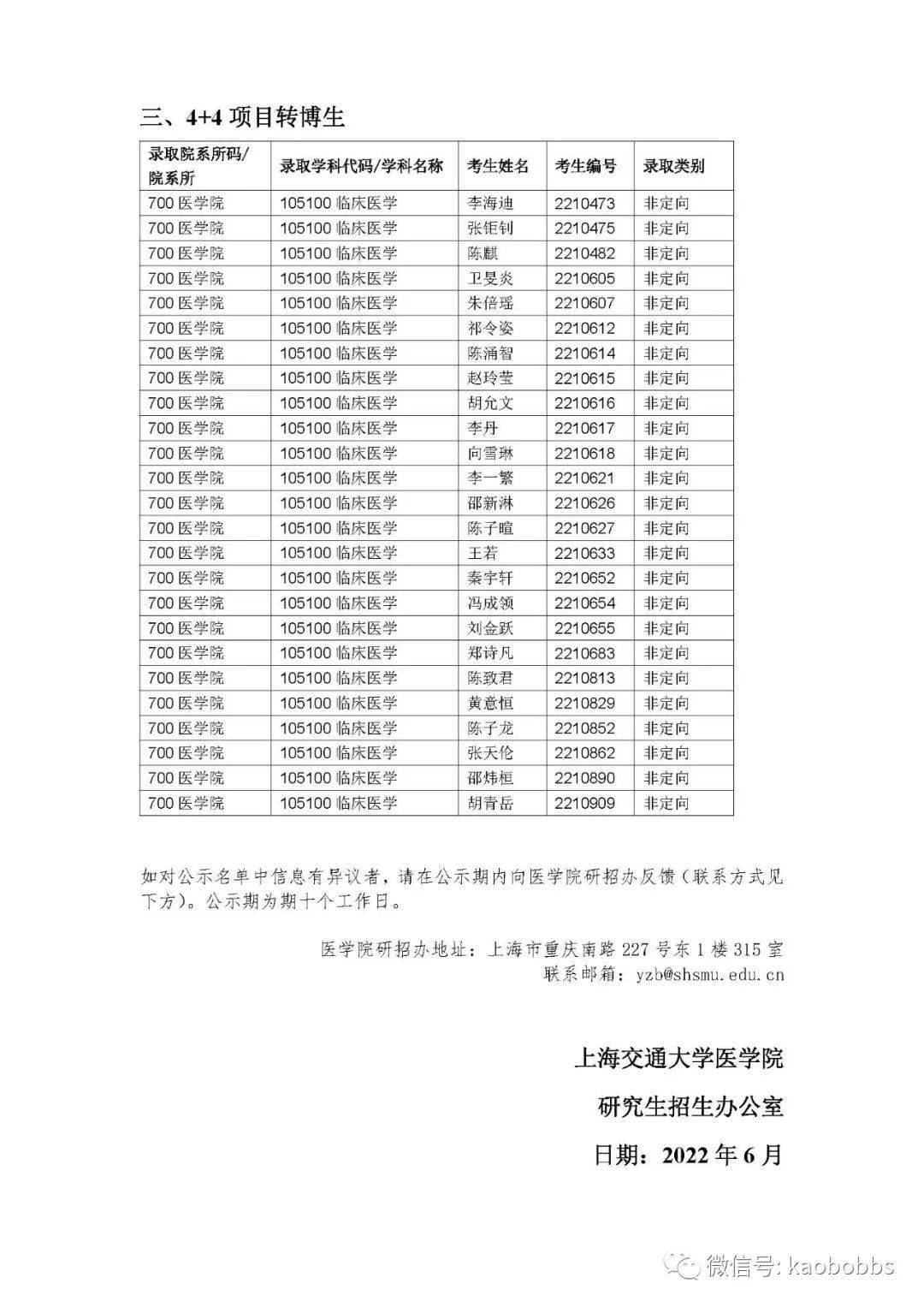 喜報上海交通大學2022年博士研究生擬錄取名單公示