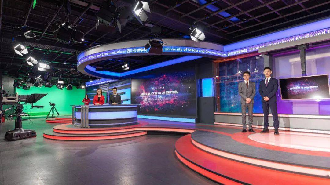 音频节目直播实训室全媒体可视化直播间全景式高清新闻演播室