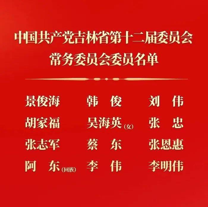 新一届吉林省委常委集体亮相_中国共产党_长春_产生了